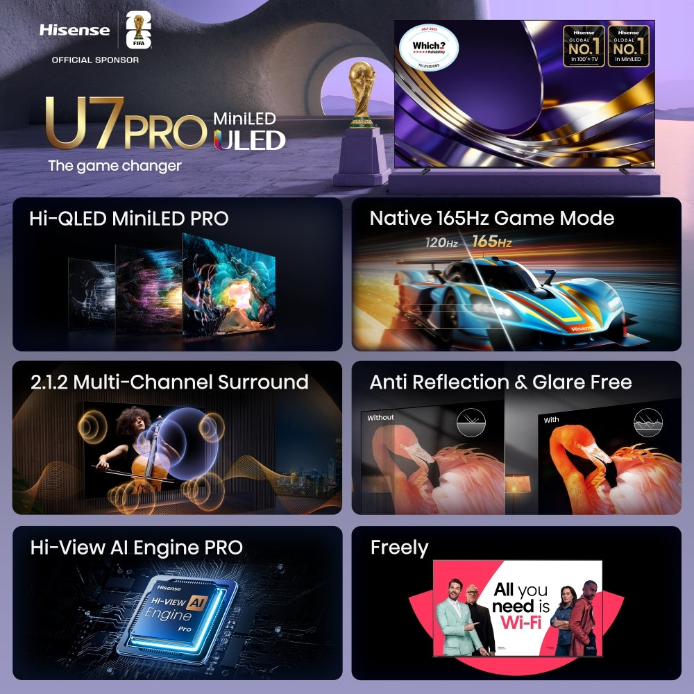 Hisense 100U7STUK PRO 100" ULED Mini LED Smart Television - product image 5