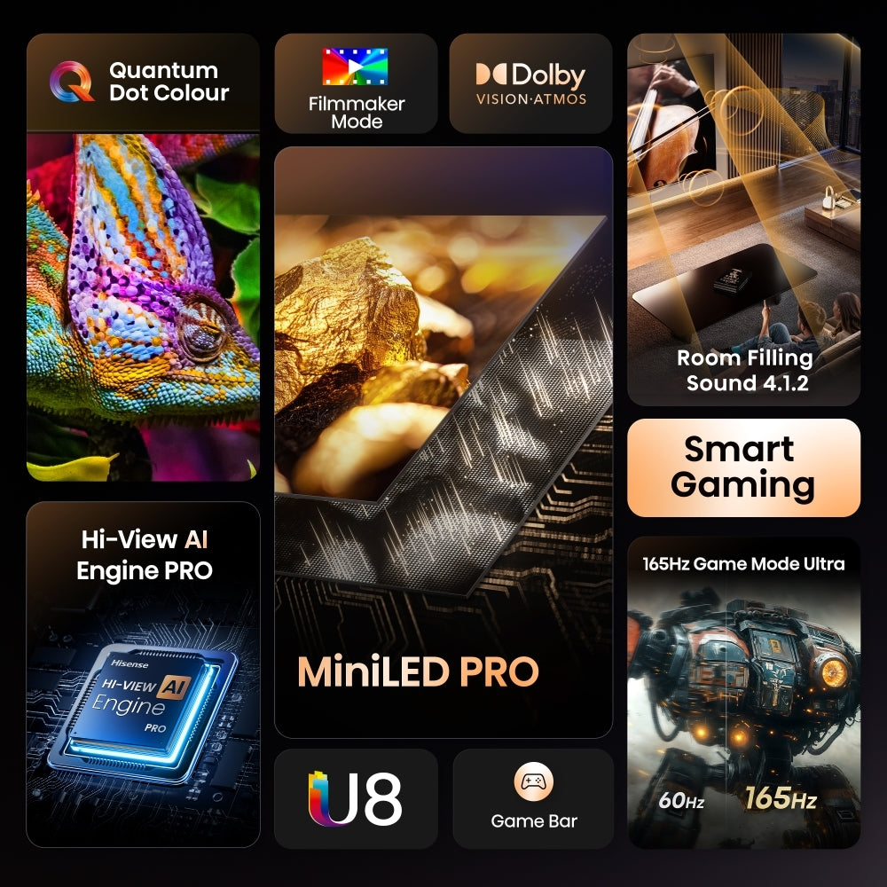 Hisense 100U8QTUK 100" ULED Mini LED Smart Television - product image 3