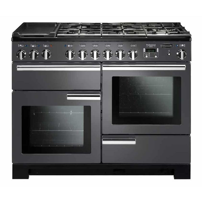 Rangemaster PDL110DFFSL/C Professional Deluxe Slate / Chrome 110cm Dual Fuel Range Cooker - product image 1