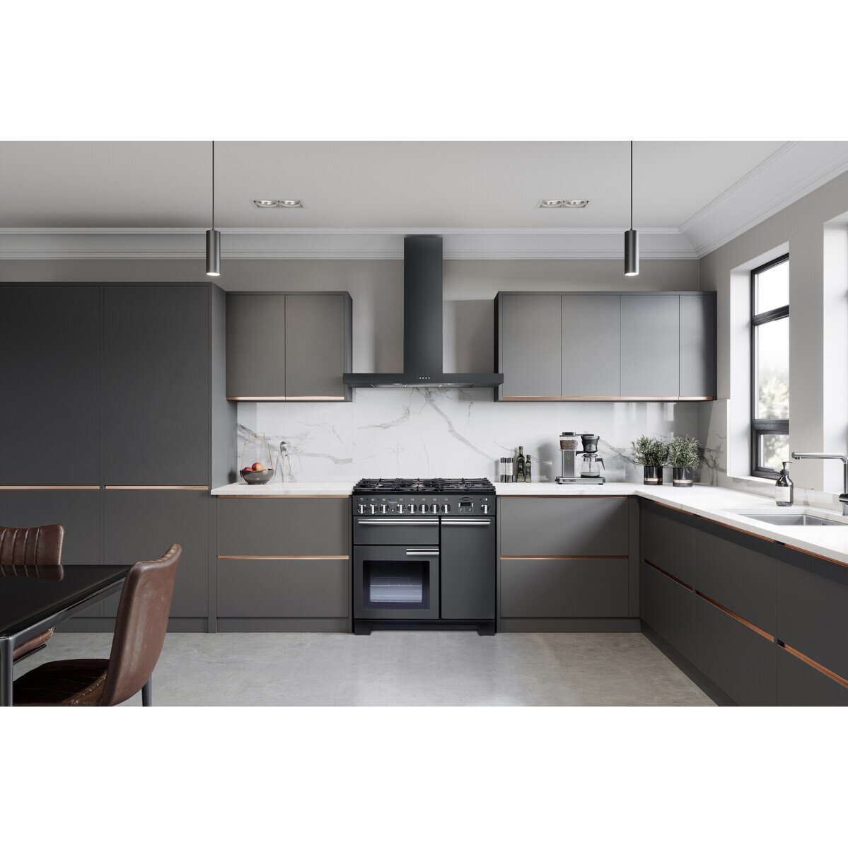 Rangemaster PDL90EISL/C Professional Deluxe Slate / Chrome 90cm Induction Range Cooker - product image 15