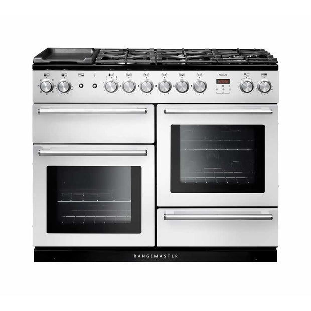 Rangemaster NEX110DFFWH/C Nexus White / Chrome 110cm Dual Fuel Range Cooker - product image 1
