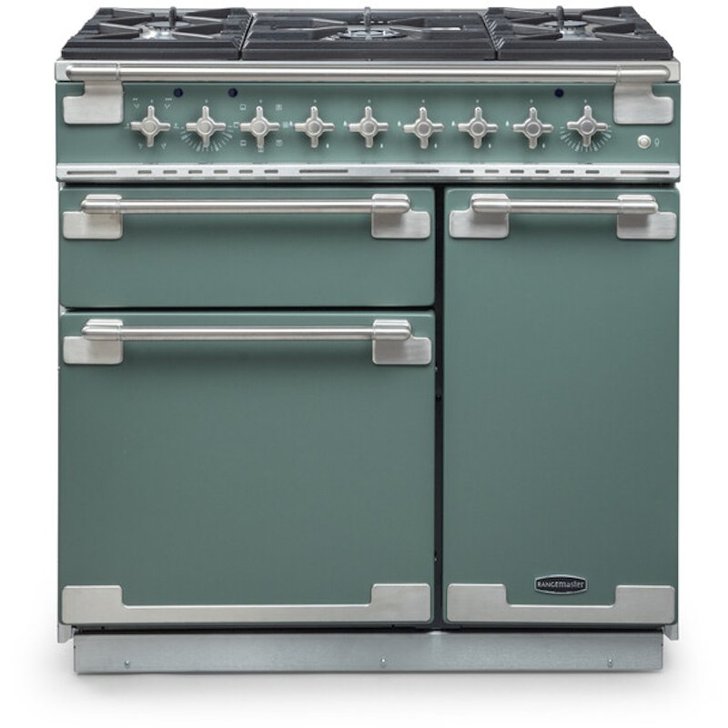 Rangemaster ELS90DFFWH Elise White / Brushed Nickel 90cm Dual Fuel Range Cooker - product image 4