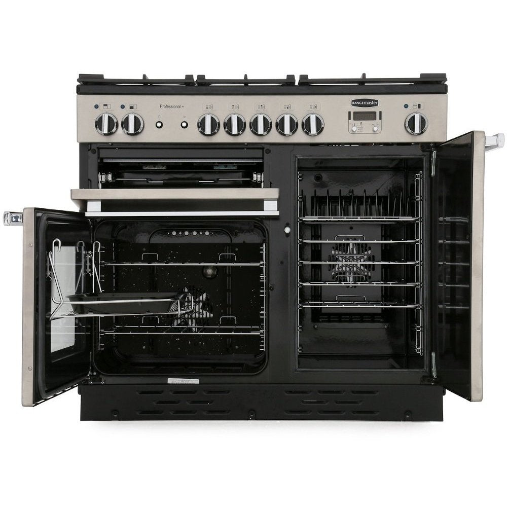 Rangemaster PROP100ECBL/C Professional Plus Black / Chrome 100cm Ceramic Range Cooker - product image 2
