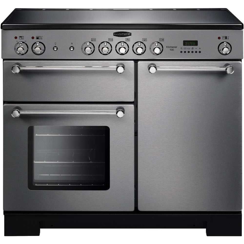 Rangemaster KCH100ECSS/C Kitchener Stainless Steel / Chrome 100cm Ceramic Range Cooker - product image 1