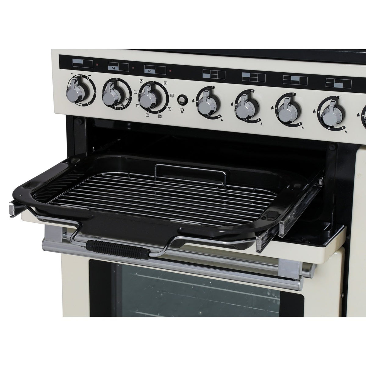 Rangemaster EDL90DFFIV/C Encore Deluxe Ivory / Chrome 90cm Dual Fuel Range Cooker - product image 8