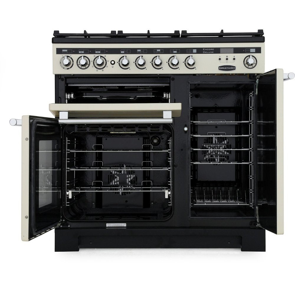 Rangemaster EDL90DFFSS/C Encore Deluxe Stainless Steel / Chrome 90cm Dual Fuel Range Cooker - product image 2