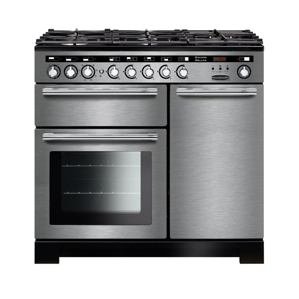 Rangemaster EDL100DFFSS/C Encore Deluxe Stainless Steel / Chrome 100cm Dual Fuel Range Cooker - product image 1