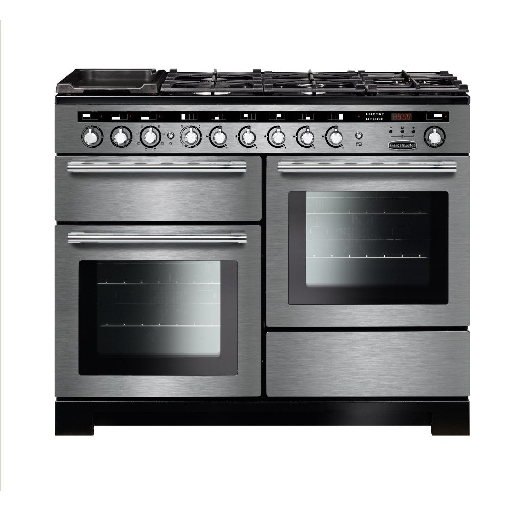 Rangemaster EDL110DFFSS/C Encore Deluxe Stainless Steel / Chrome 110cm Dual Fuel Range Cooker - product image 1