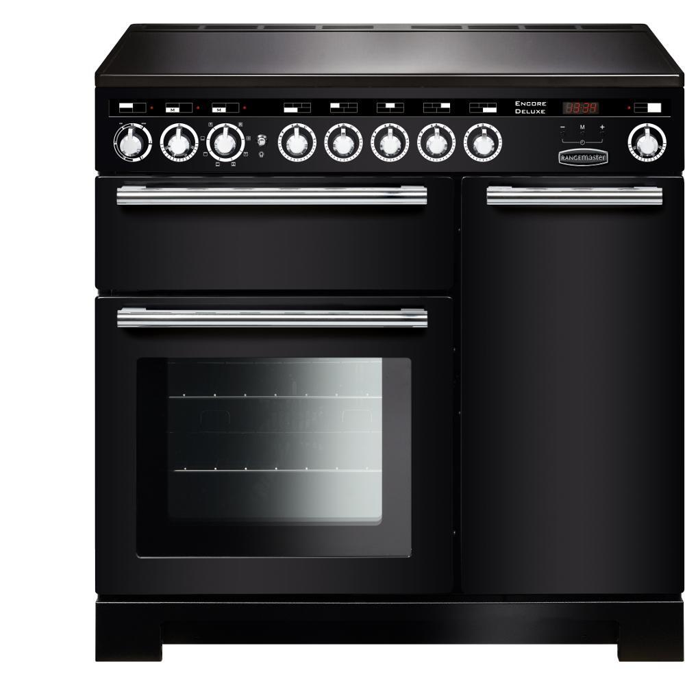 Rangemaster EDL90EIBL/C Encore Deluxe Black / Chrome 90cm Induction Range Cooker - product image 1