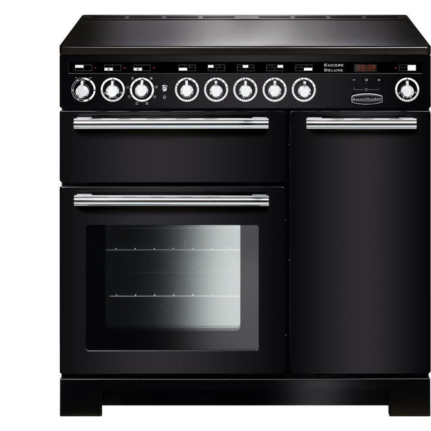Rangemaster EDL90EIBL/C Encore Deluxe Black / Chrome 90cm Induction Range Cooker - product image 1