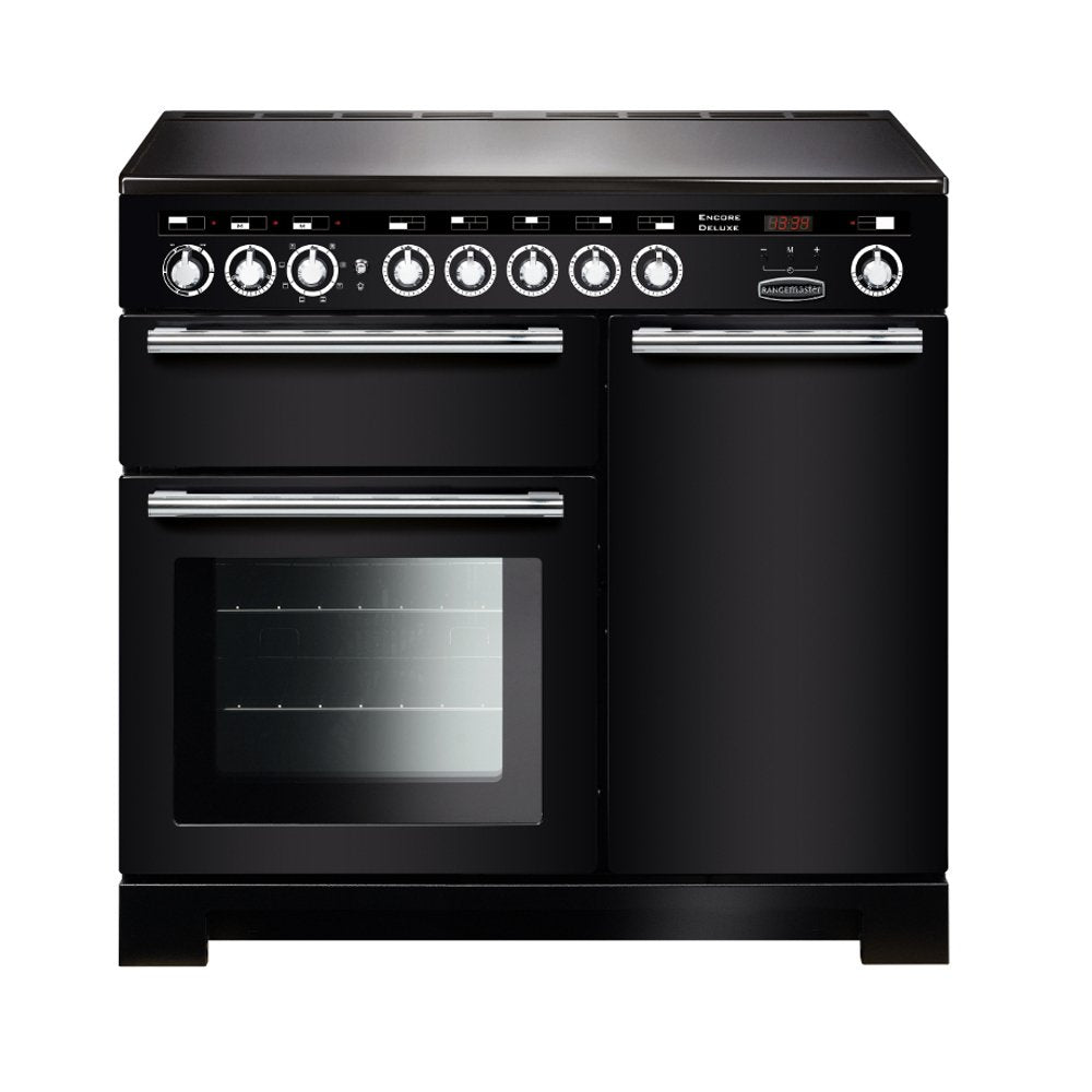 Rangemaster EDL100EIBL/C Encore Deluxe Black / Chrome 100cm Induction Range Cooker - product image 1