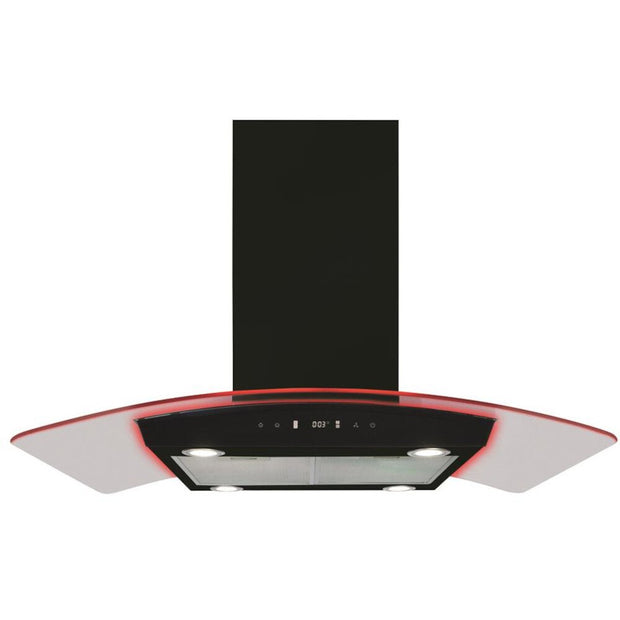 CDA EKPK90BL 90cm Chimney Cooker Hood, Black, D Rated - CDA EKPK90BL product image 1 at Appliances Arena