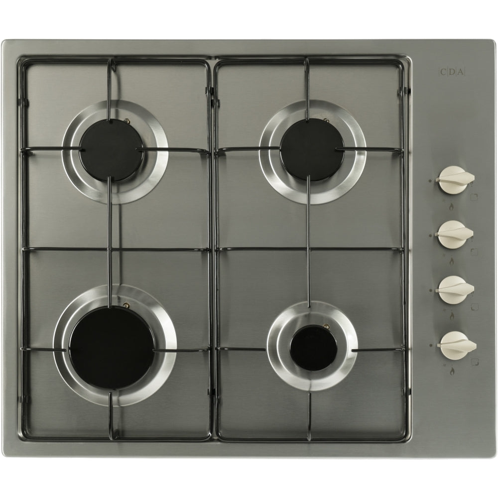 CDA HG6151SS 58cm 4 Burner Gas Hob, Stainless Steel - CDA HG6151SS product image 3 at Appliances Arena