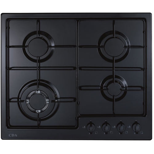 CDA HG6251BL 58cm 4 Burner Gas Hob, Black