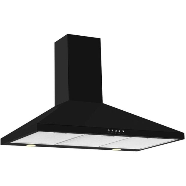 CDA ECH93BL 90cm Chimney Cooker Hood, Black, C Rated - CDA ECH93BL product image 2 at Appliances Arena