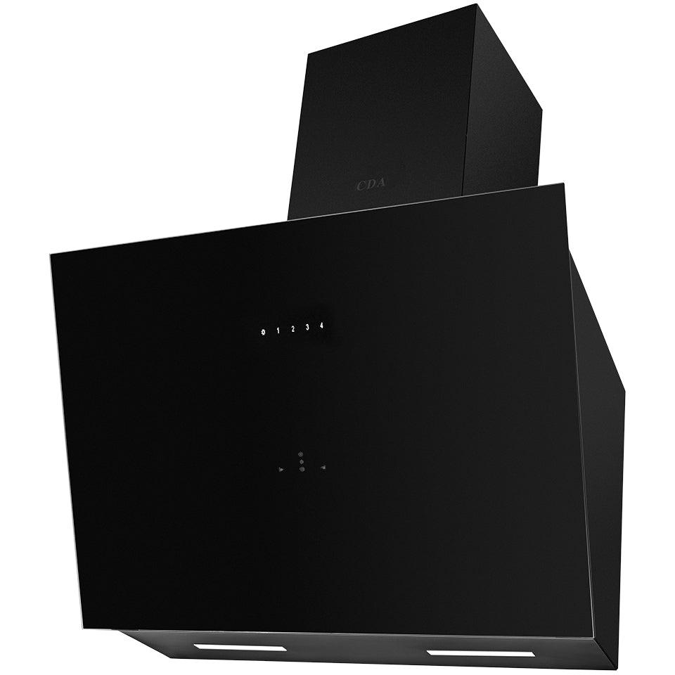CDA EGA60BL 60cm Chimney Cooker Hood, Black, A Rated - CDA EGA60BL product image 1 at Appliances Arena