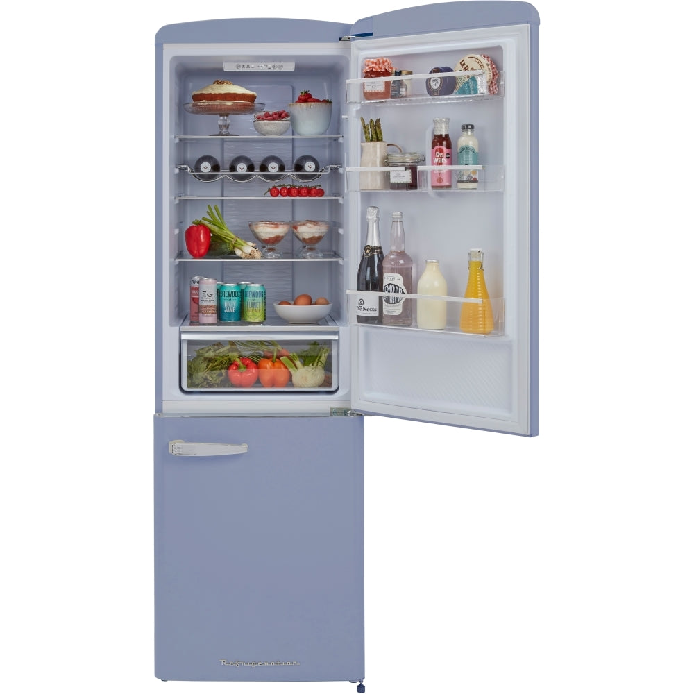CDA Florence Sea Holly Retro Frost Free Fridge Freezer, 60/40, Blue, D Rated - CDA product image 2 at Appliances Arena