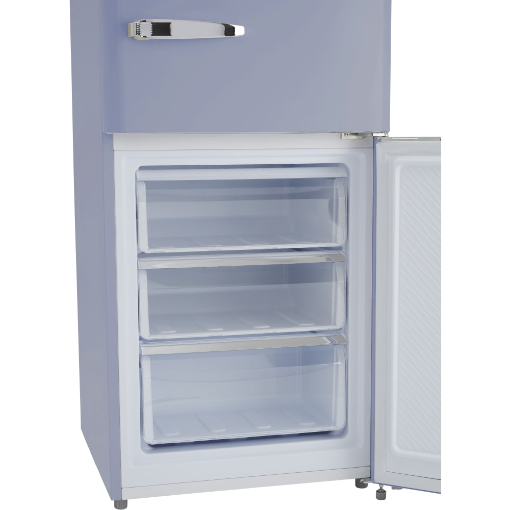 CDA Florence Sea Holly Retro Frost Free Fridge Freezer, 60/40, Blue, D Rated - CDA product image 5 at Appliances Arena