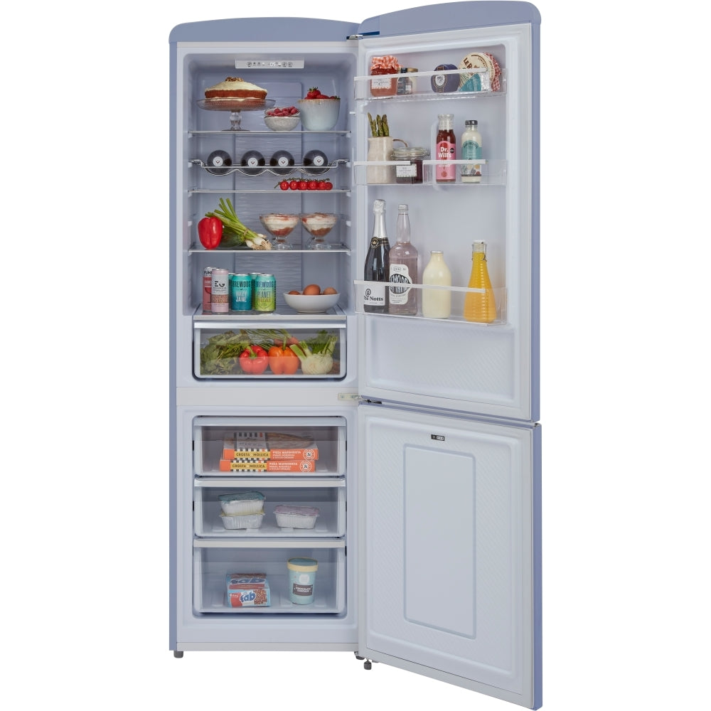 CDA Florence Sea Holly Retro Frost Free Fridge Freezer, 60/40, Blue, D Rated - CDA product image 21 at Appliances Arena