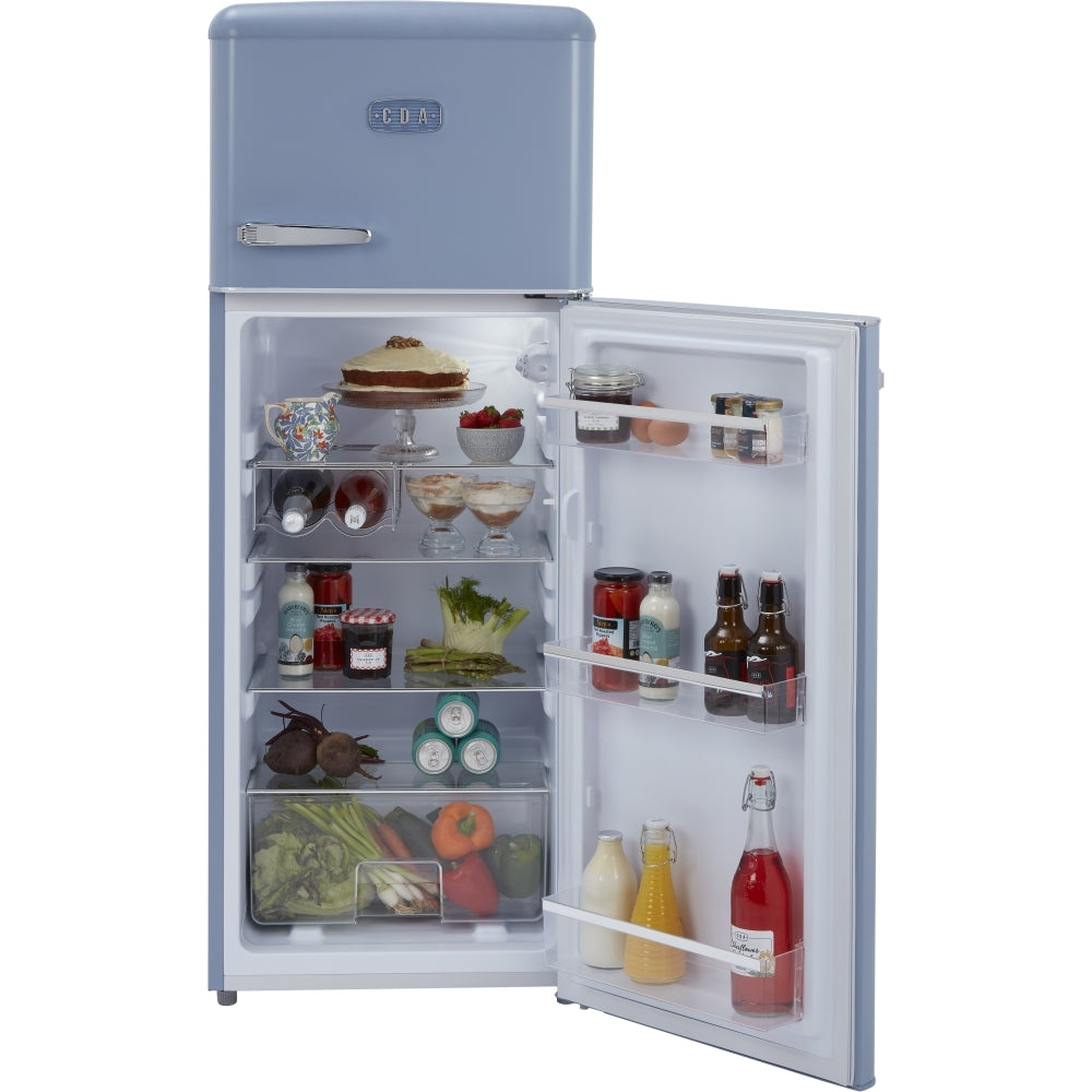 CDA Betty Sea Holly Retro Static Fridge Freezer, 80/20, Blue, D Rated - CDA product image 1 at Appliances Arena