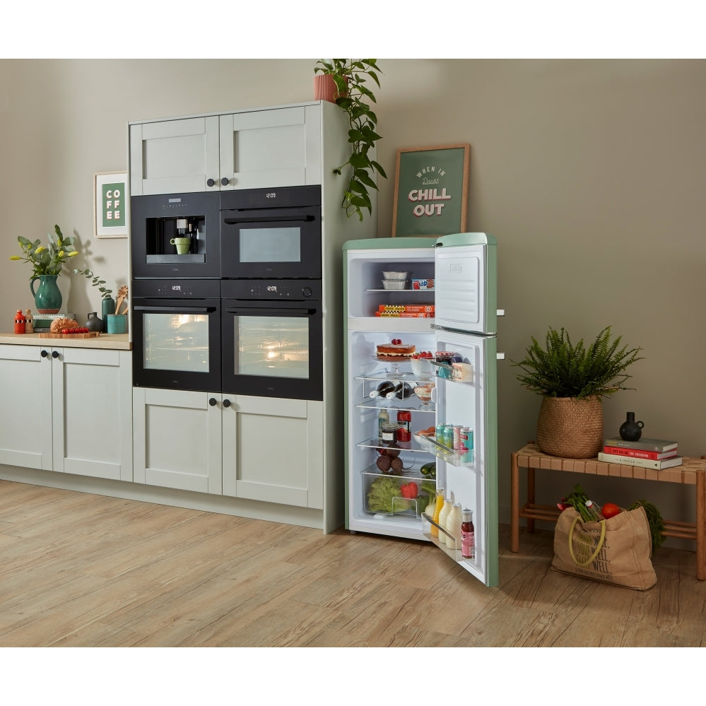CDA Betty Meadow Retro Static Fridge Freezer, 80/20, Green, D Rated - CDA product image 11 at Appliances Arena