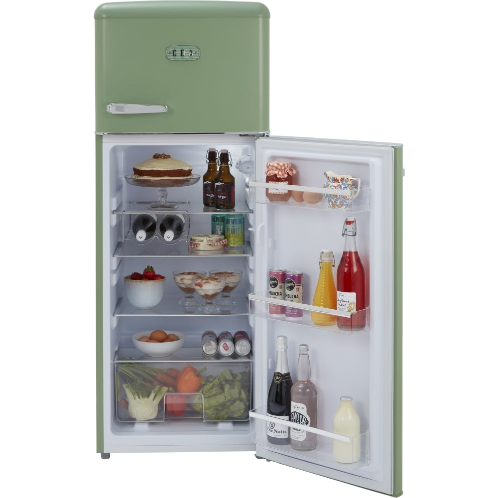 CDA Betty Meadow Retro Static Fridge Freezer, 80/20, Green, D Rated - CDA product image 17 at Appliances Arena