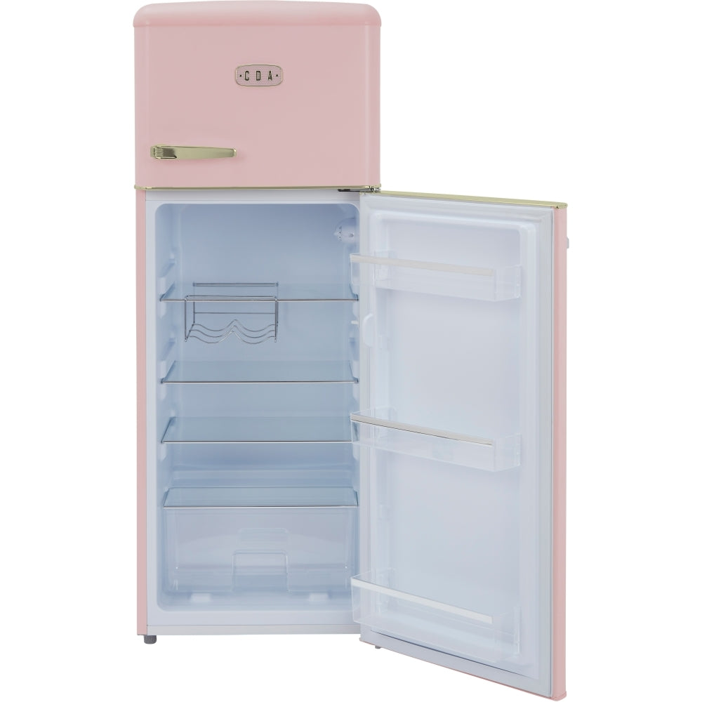 CDA Betty Tea Rose Retro Static Fridge Freezer, 80/20, Pink, D Rated - CDA product image 10 at Appliances Arena