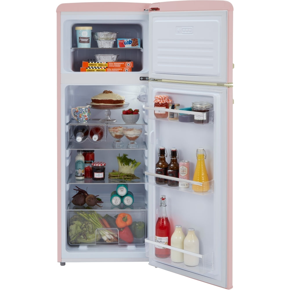CDA Betty Tea Rose Retro Static Fridge Freezer, 80/20, Pink, D Rated - CDA product image 15 at Appliances Arena