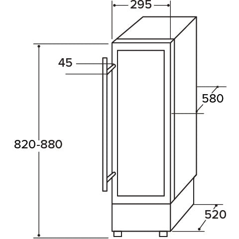 CDA FWC304BL Wine Cooler, Black, G Rated - CDA FWC304BL product image 1 at Appliances Arena