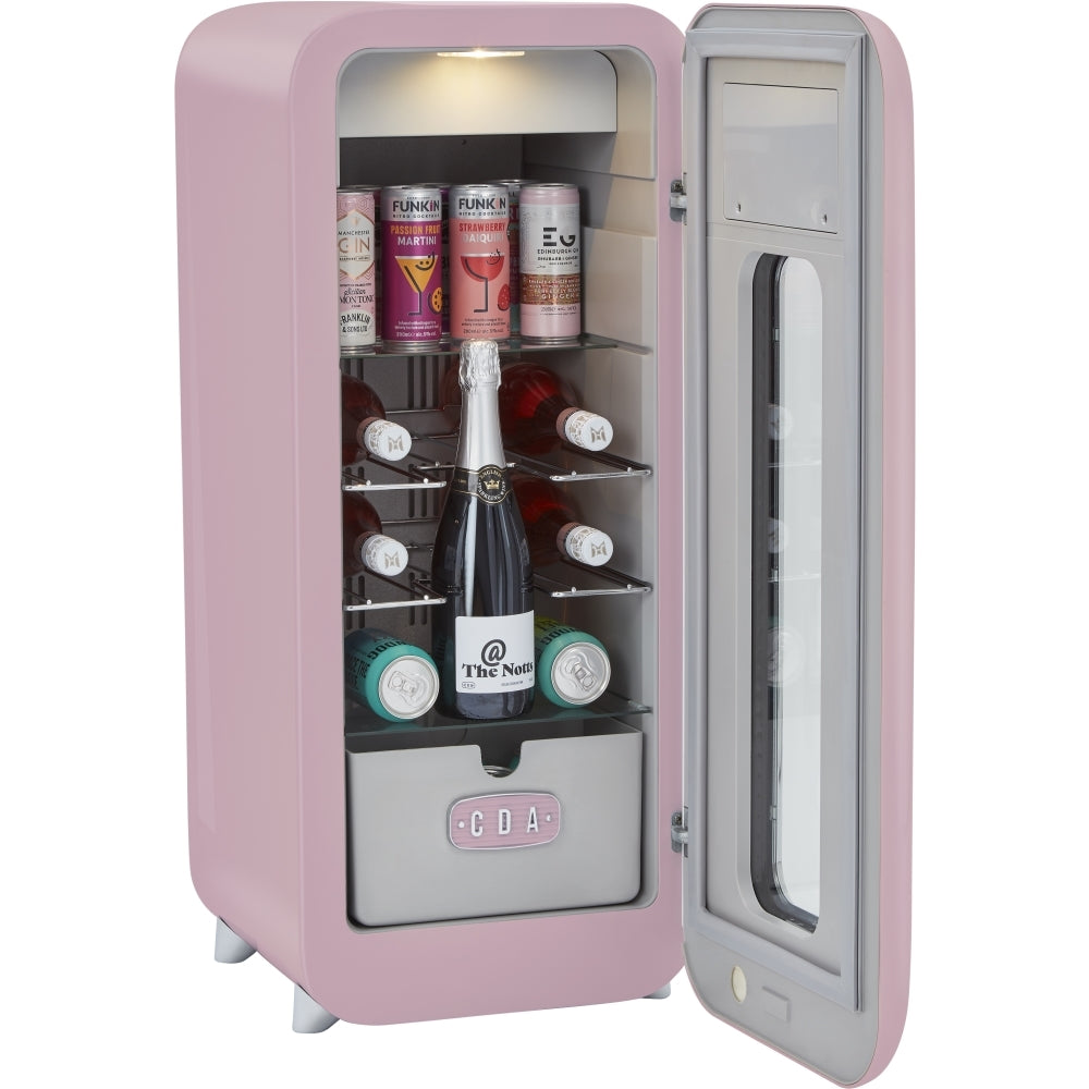 CDA Nancy Tea Rose Retro Wine Cooler, Pink, G Rated - CDA product image 14 at Appliances Arena