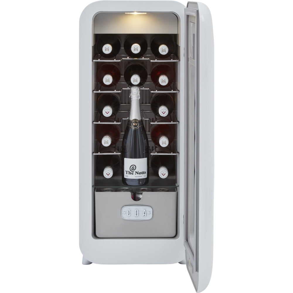 CDA Nancy Cotton Retro Wine Cooler, White, G Rated - CDA product image 19 at Appliances Arena