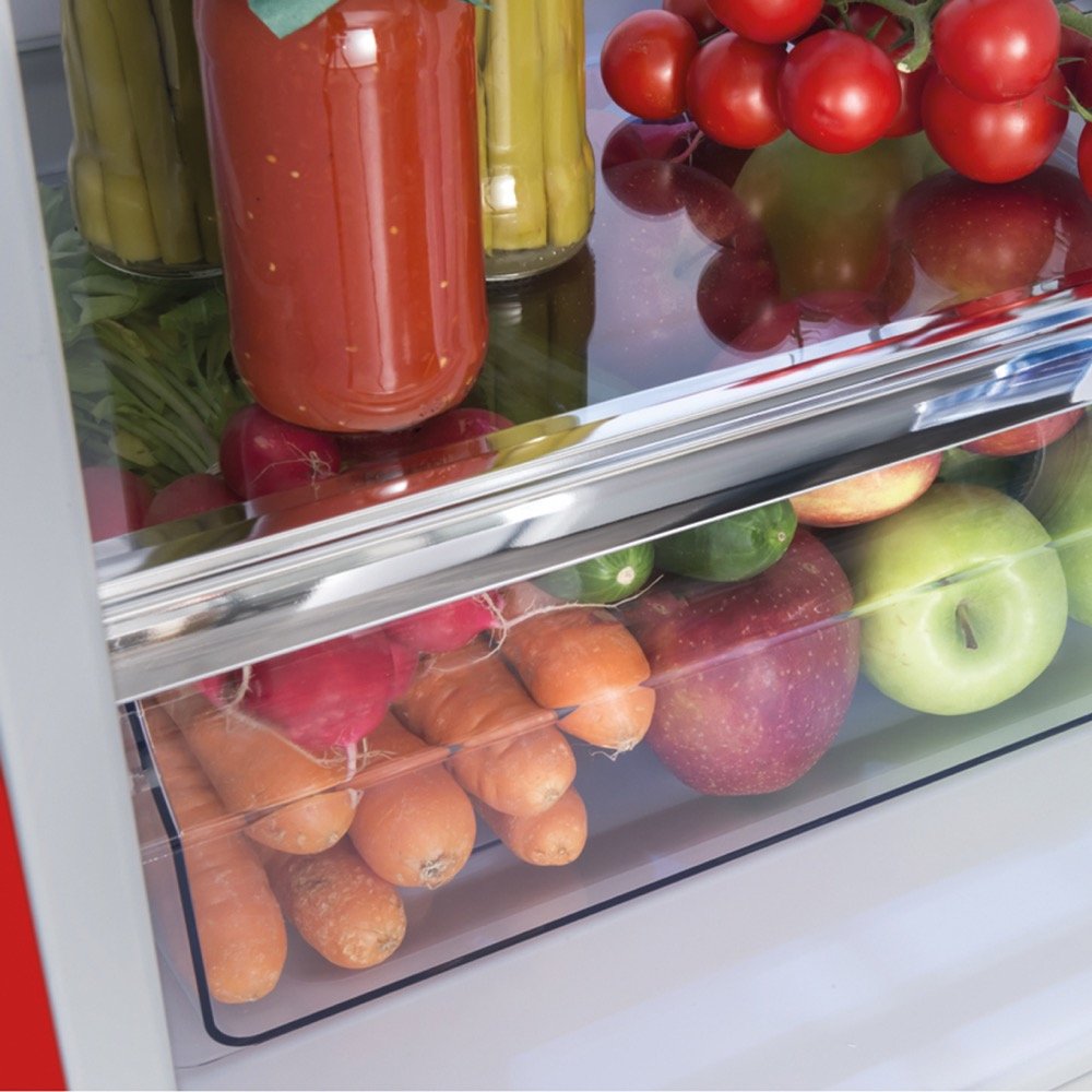 Amica FKR29653R Retro Static Fridge Freezer, 60/40, Red, E Rated - Amica FKR29653R product image 4 at Appliances Arena