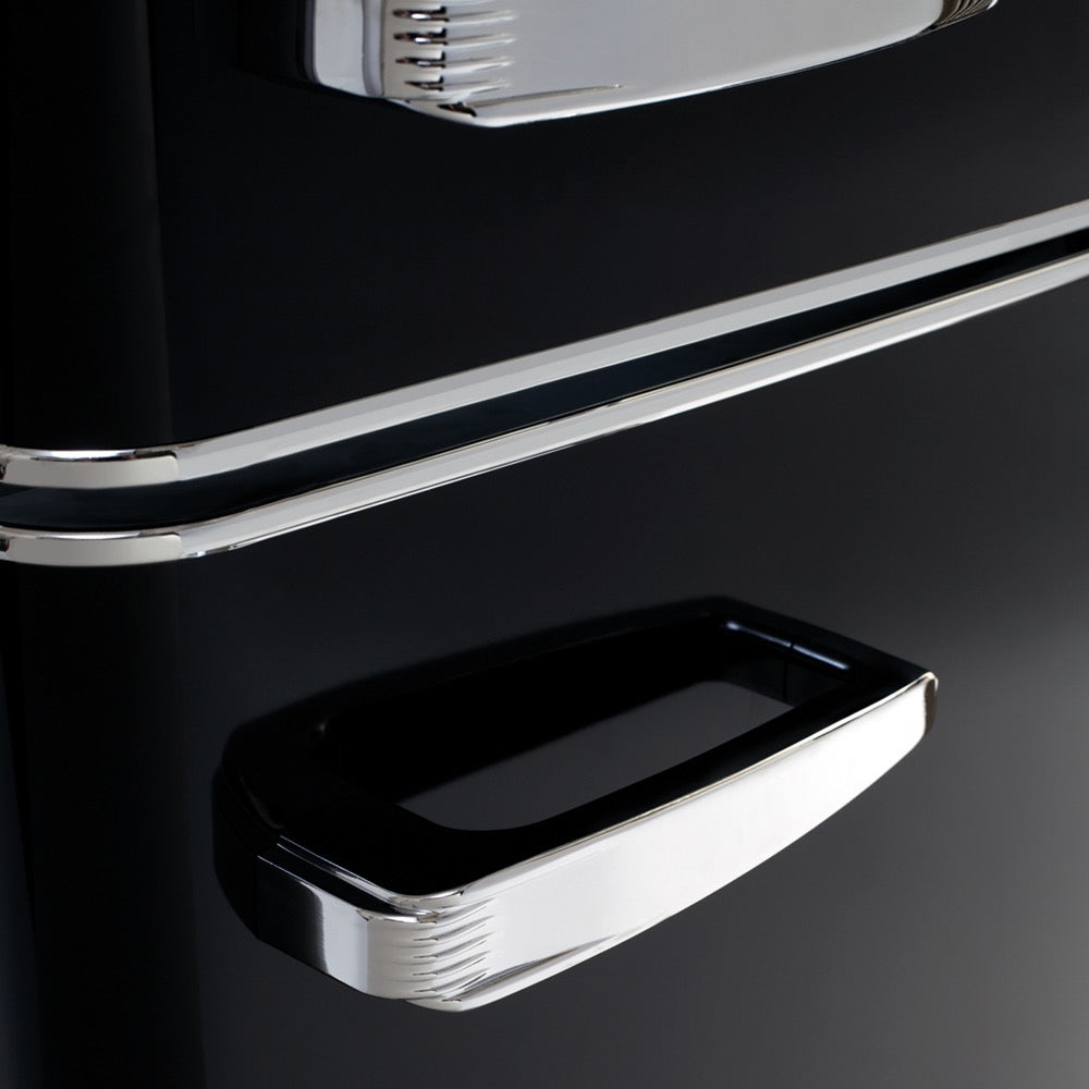 Amica FKR29653B Retro Static Fridge Freezer, 60/40, Black, E Rated - Amica FKR29653B product image 2 at Appliances Arena
