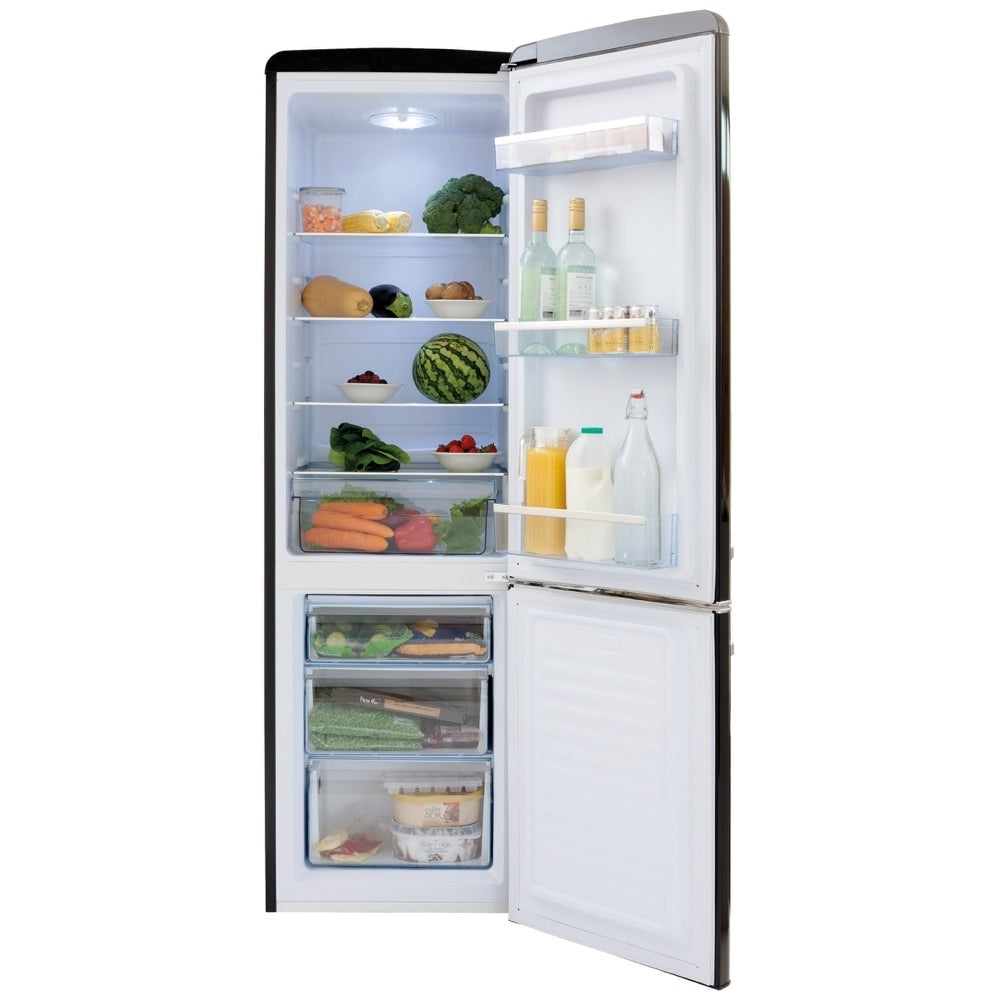 Amica FKR29653B Retro Static Fridge Freezer, 60/40, Black, E Rated - Amica FKR29653B product image 4 at Appliances Arena