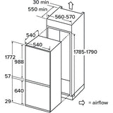 CDA FW727 Frost Free Integrated Fridge Freezer, Sliding Hinge, 70/30, White, E Rated - CDA FW727 product image 2 at Appliances Arena