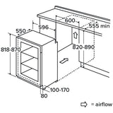 CDA FW224/2 Built-Under Larder Fridge, Fixed Hinge, E Rated - CDA FW224 product image 2 at Appliances Arena