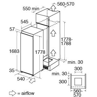 CDA FW882/3 Frost Free Built-In Freezer, Sliding Hinge, E Rated - CDA FW882 product image 1 at Appliances Arena
