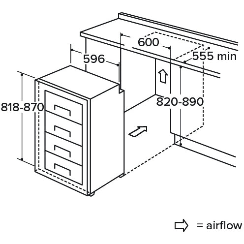CDA FW284/2 Static Built-Under Freezer, Fixed Hinge, E Rated - CDA FW284 product image 2 at Appliances Arena