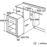 CDA FW254/2 Built-Under Fridge with Ice Box, Fixed Hinge, E Rated - CDA FW254 product image 2 at Appliances Arena