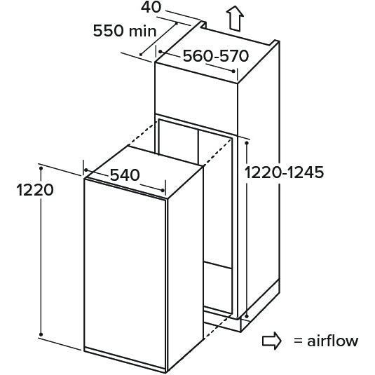 CDA FW582/3 Static Built-In Freezer, Fixed Hinge, E Rated - CDA FW582 product image 1 at Appliances Arena