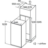 CDA FW582/3 Static Built-In Freezer, Fixed Hinge, E Rated - CDA FW582 product image 1 at Appliances Arena