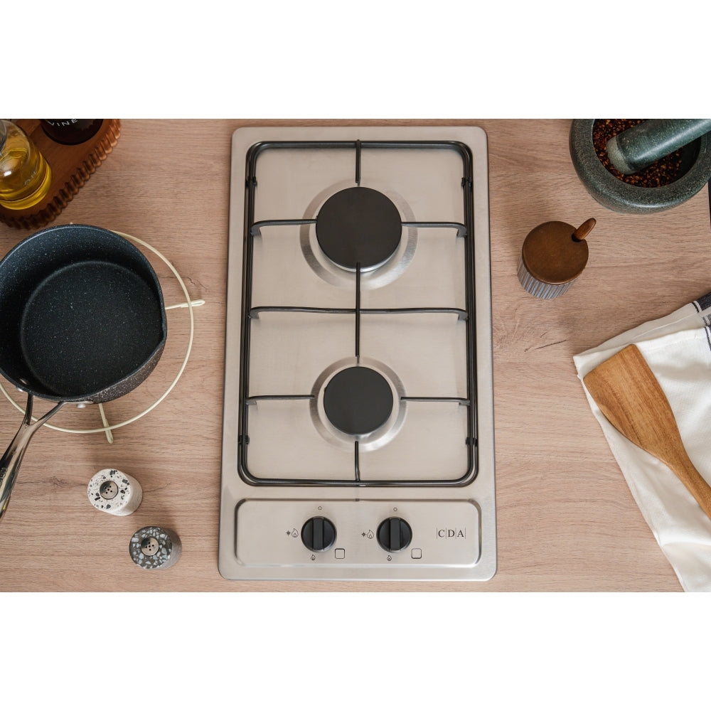 CDA SCGO30SS 30cm Domino Hob, Stainless Steel - CDA SCGO30SS product image 1 at Appliances Arena