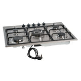 CDA SCGO70SS 68cm 5 Burner Gas Hob, Stainless Steel - CDA SCGO70SS product image 1 at Appliances Arena
