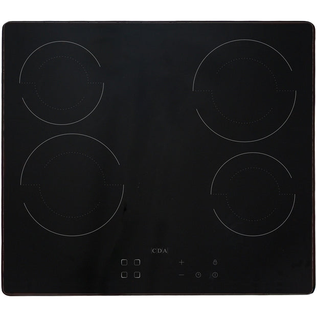 CDA SCC060FR 58cm Ceramic Hob, Black - CDA SCC060FR product image 2 at Appliances Arena