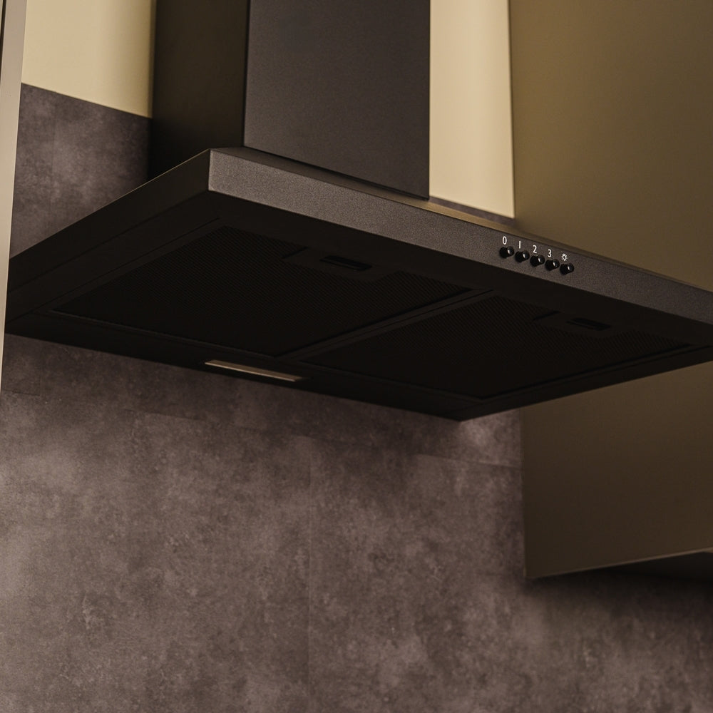 CDA SCCH60BL 60cm Chimney Cooker Hood, Black, A Rated - CDA SCCH60BL product image 3 at Appliances Arena