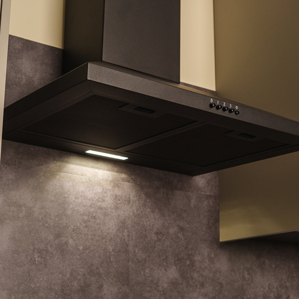 CDA SCCH60BL 60cm Chimney Cooker Hood, Black, A Rated - CDA SCCH60BL product image 4 at Appliances Arena