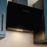 CDA SCAG60BL 60cm Chimney Cooker Hood, Black, A Rated - CDA SCAG60BL product image 1 at Appliances Arena