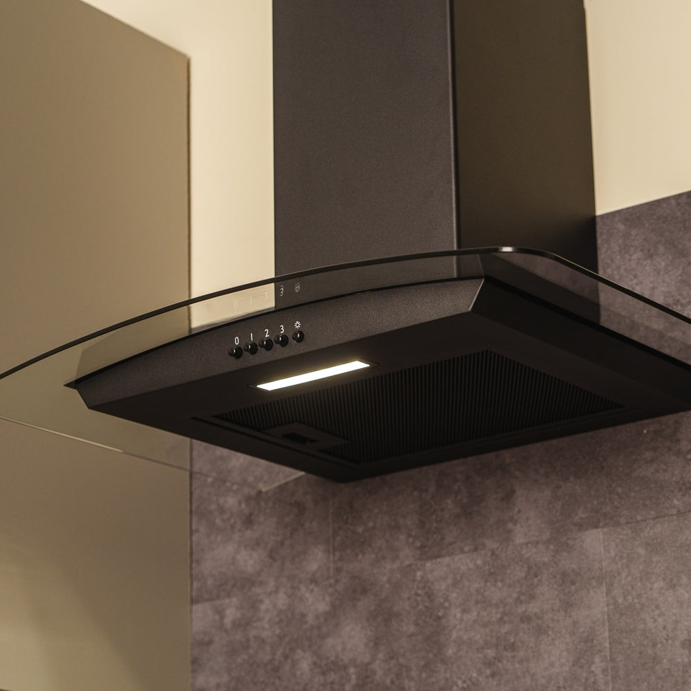 CDA SCCV60BL 60cm Chimney Cooker Hood, Black, A Rated - CDA SCCV60BL product image 2 at Appliances Arena