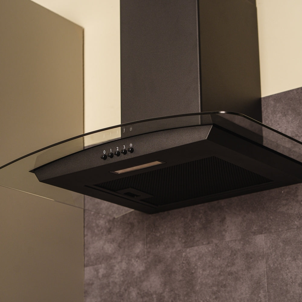 CDA SCCV60BL 60cm Chimney Cooker Hood, Black, A Rated - CDA SCCV60BL product image 3 at Appliances Arena