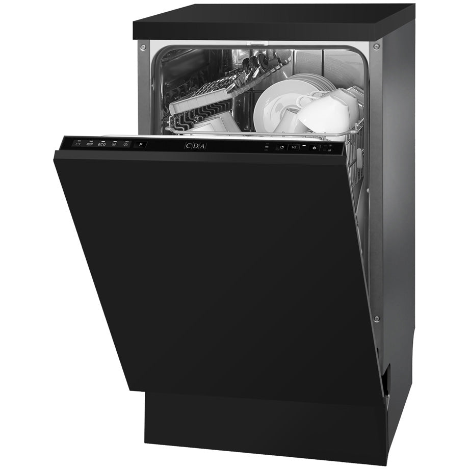 CDA SCD4509 Fully Integrated Slimline Dishwasher, 9 Place Settings, E Rated - CDA SCD4509 product image 1 at Appliances Arena